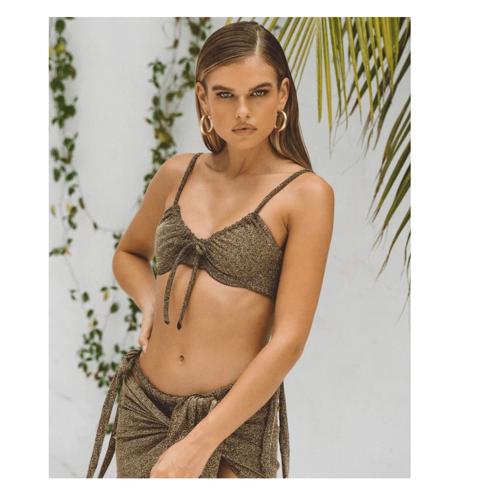 Kylie Gold Metallic Bralette Top